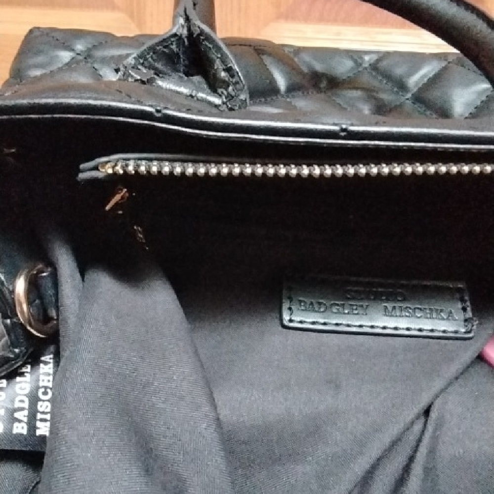 Studio Badgley Mischka Chic Black Quilted Satchel - Picture 7 of 8